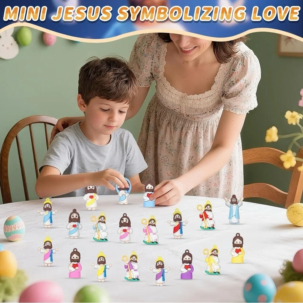 60 Mini Jesus Figurines Bulk NIB Sunday School Gifts Baptism Church Party Favors